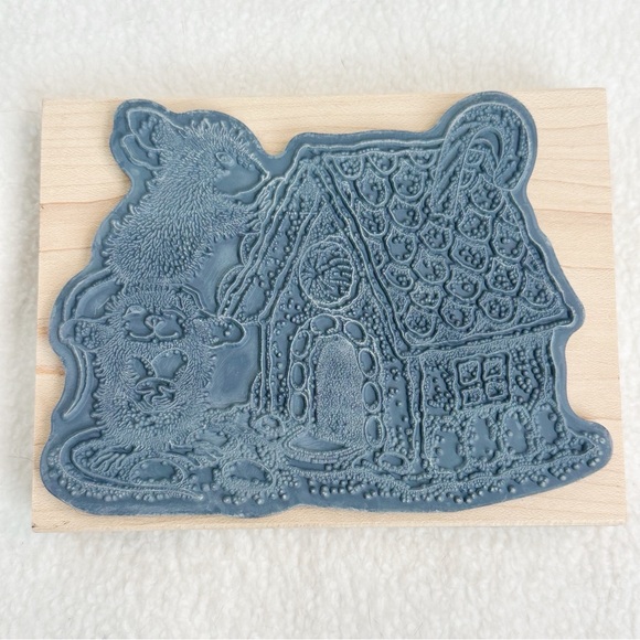 Stampendous NWT Gingerbread House HMR16 Wood Mounted Rubber Stamp - Picture 7 of 16